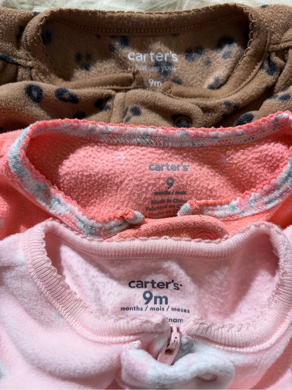 Carter's Fleece Zip Footie Bundle